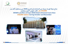 جناح هيئة كهرباء ومياه دبي المشارك في إكسبو 2020 دبي يستقبل أكثر من 150,000 زائر خلال شهري أكتوبر ونوفمبر