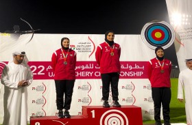 6 ميداليات للاعبات نادي الشارقة للمرأة ببطولة الإمارات للقوس والسهم