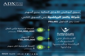 شركة بالمز الرياضية تدرج في سوق أبوظبي للأوراق المالية 
