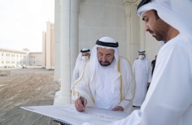 سلطان القاسمي يتفقد سير العمل في مشروع المباني الجديدة لجامعة كلباء