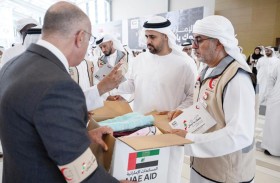 ذياب بن محمد بن زايد يتفقد جهود حملة «الإمارات معك يا لبنان» للإغاثة الإنسانية في أبوظبي