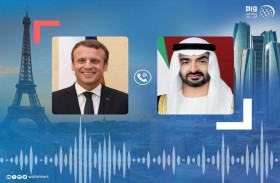 محمد بن زايد يبحث مع ماكرون تعزيز علاقات البلدين والأوضاع في المنطقة