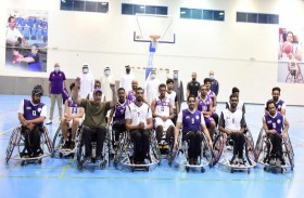 مباراة في كرة السلة على الكراسي المتحركة تجمع أصحاب الإرادة مع الفريق الأول بنادي العين