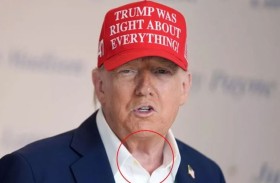 خطأ تجميلي يضع ترامب في موقف محرج أمام الكاميرات