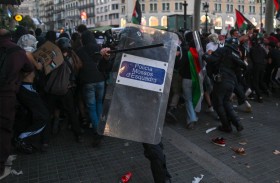 اشتباكات خلال مسيرة داعمة للفلسطينيين في إسبانيا 