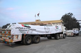 ضمن الفارس الشهم 3.. وصول قافلة مساعدات إماراتية لقطاع غزة لإغاثة الأسر الفلسطينية النازحة