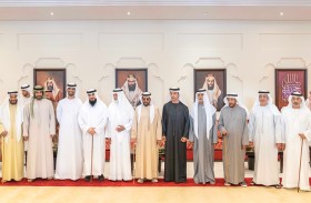 طحنون بن محمد والشيوخ يحضرون أفراح آل نهيان 