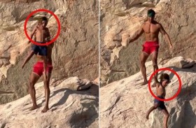 صانع محتوى يرمي ابنه من جرف مرتفع