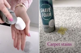 رغوة الحلاقة لتنظيف بقع السجاد؟