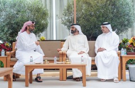 محمد بن راشد يستقبل طحنون بن زايد ومنصور بن زايد